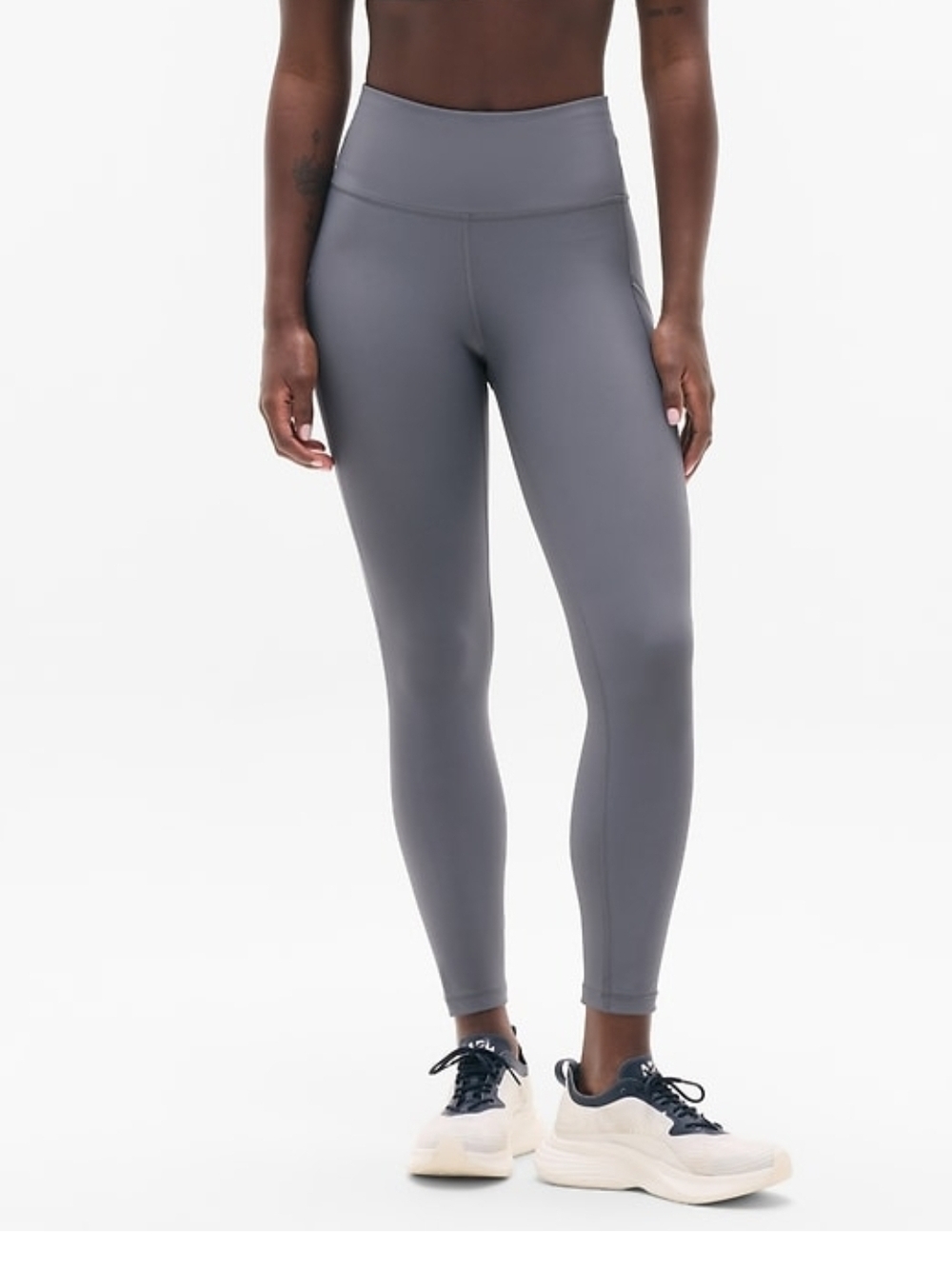 Athleta Interval Stash 7/8 Tight High-Rise Performance Leggings - Gray